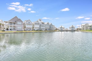 Across the Lake View of Sunset Cabana