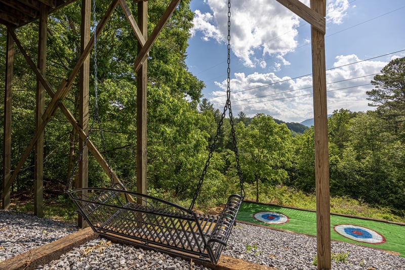 Swing under porch