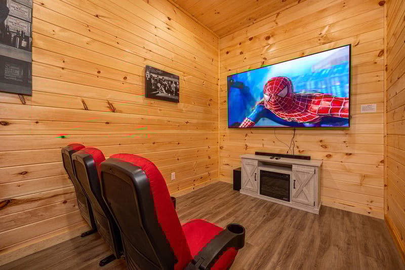 Theater with flat screen