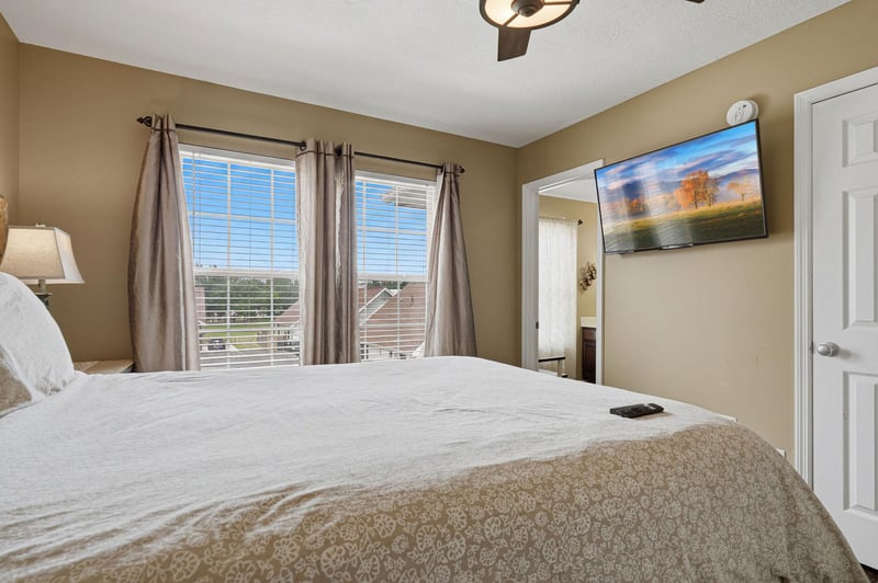 Sink into this plush king bed and wake to morning light streaming through your private windows. Catch up on your favorite shows or simply unwind in this peaceful, welcoming retreat.