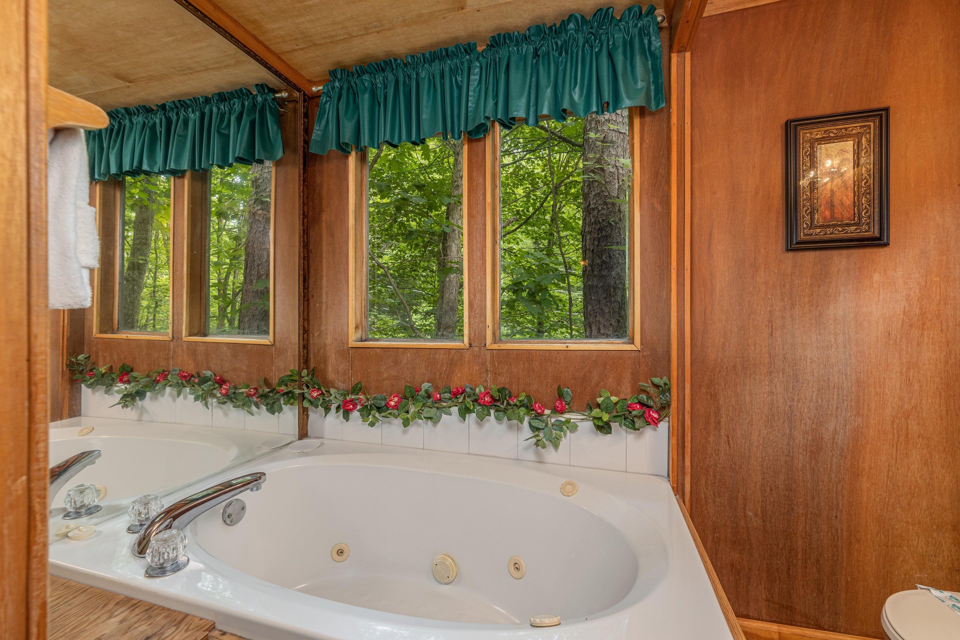 Jacuzzi tub at Heavenly Hideaway, a 2bedroom cabin rental located in Gatlinburg