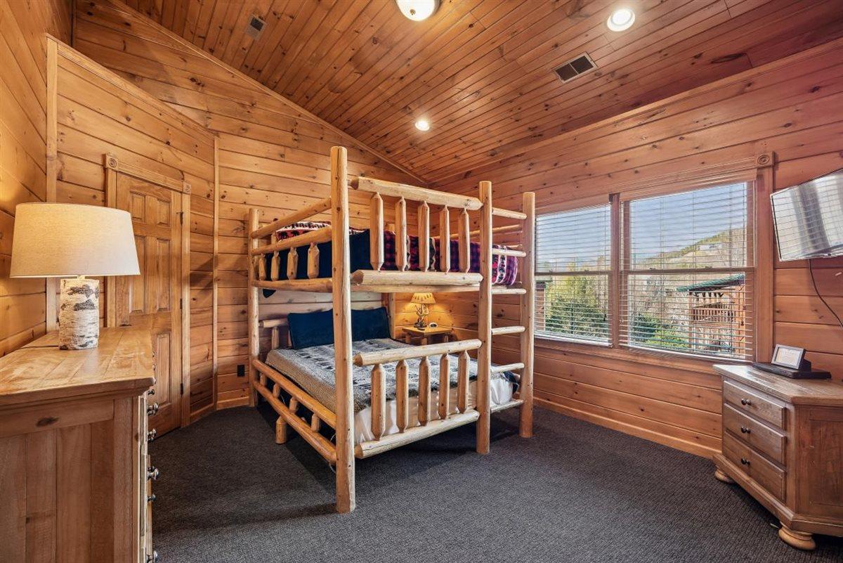 Upstairs Queen over Queen Bunkroom