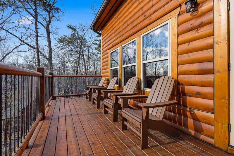 Relax in these cozy Adirondack chairs on your private deck, surrounded by peaceful forest views and fresh mountain air.