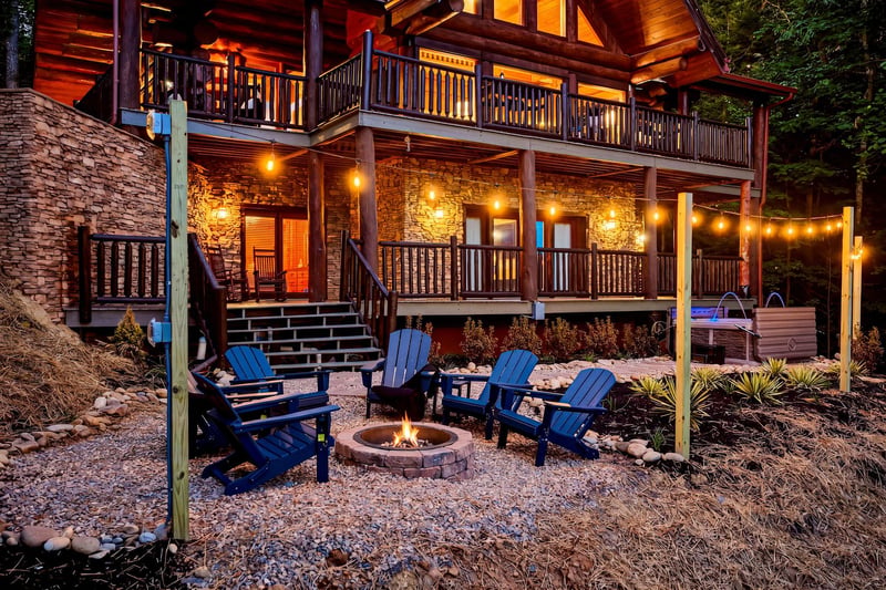 Gather around the fire pit with friends, settle into cozy Adirondack chairs, and let the string lights set the mood for evenings youll remember.