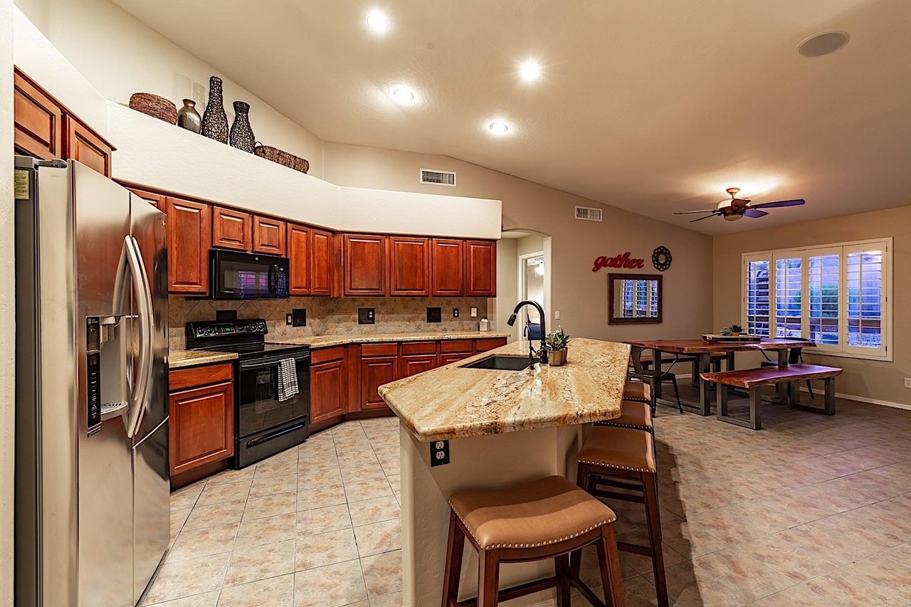 Breakfast bar with barstools for a quick snack