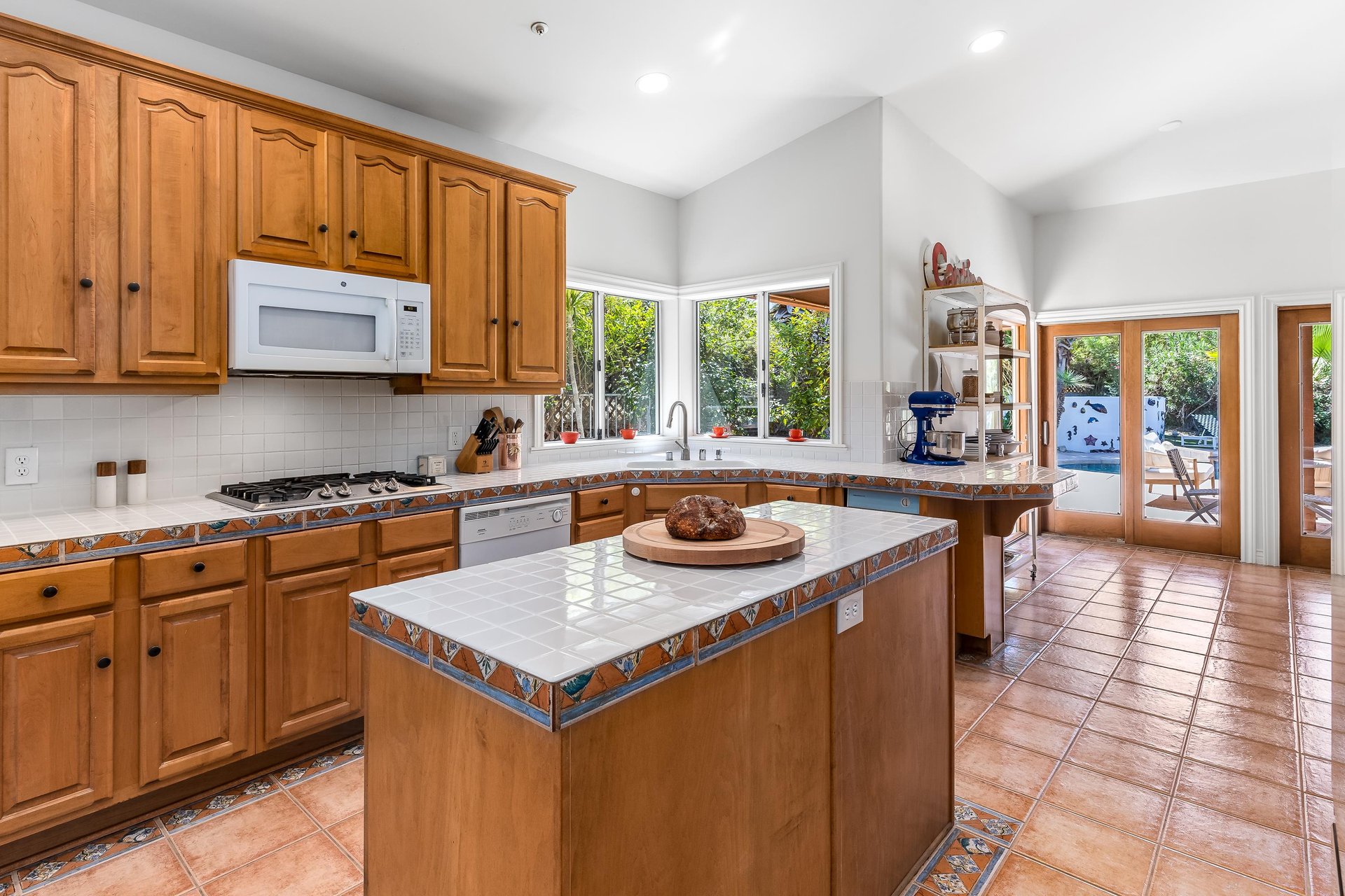 Spacious kitchen with central island