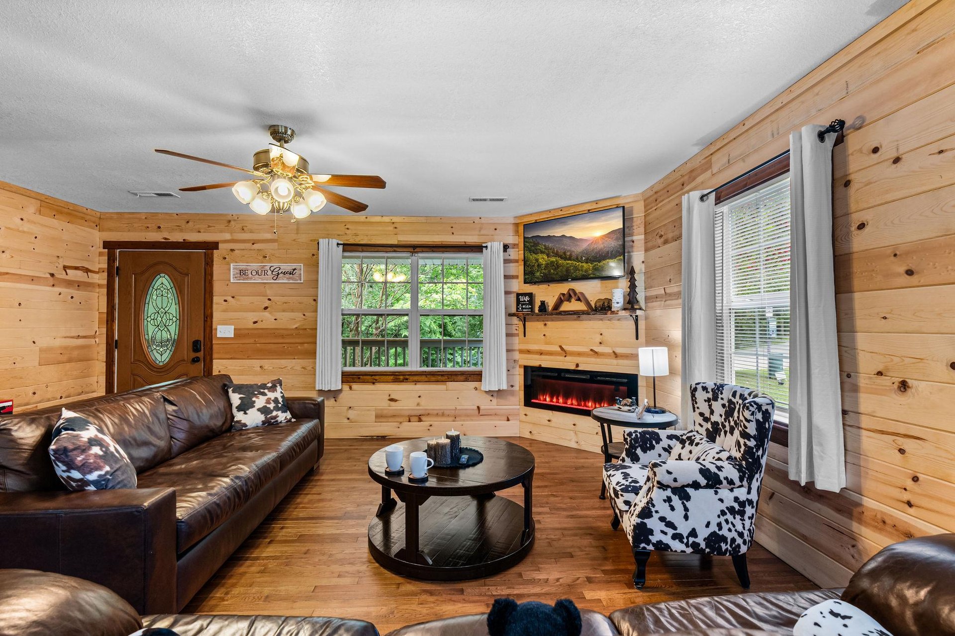Living room with fireplace