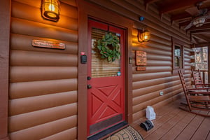 Front door of cabin