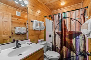 Single vanity bowl sink with tub