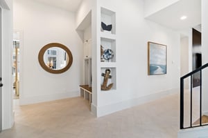 Foyer With Storage and Towel Hooks