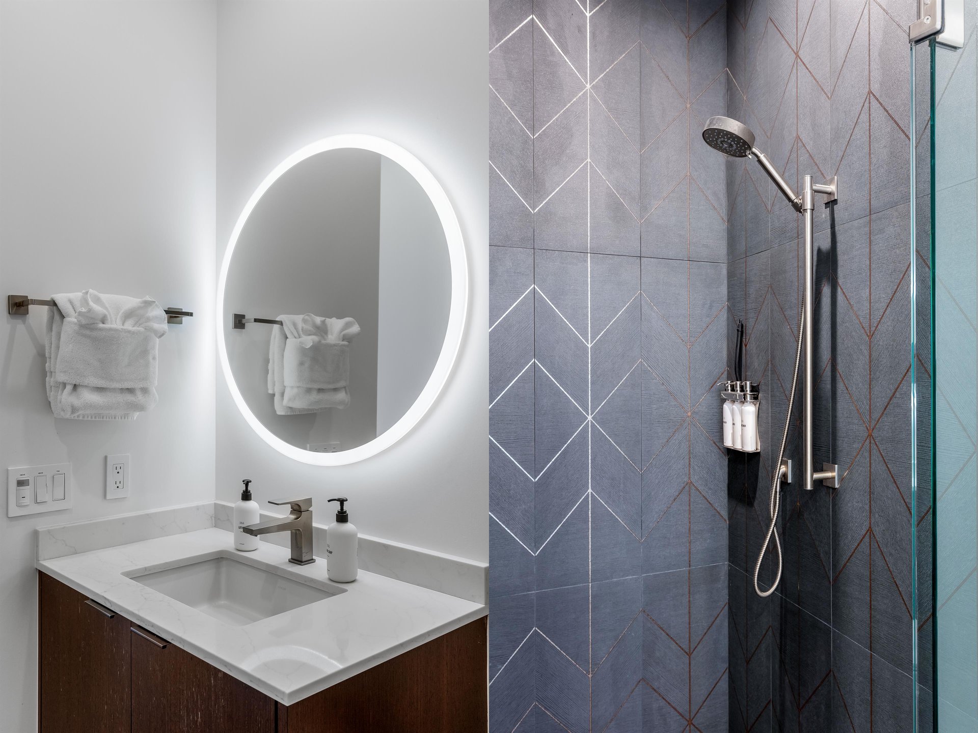 Sleek guest bathroom