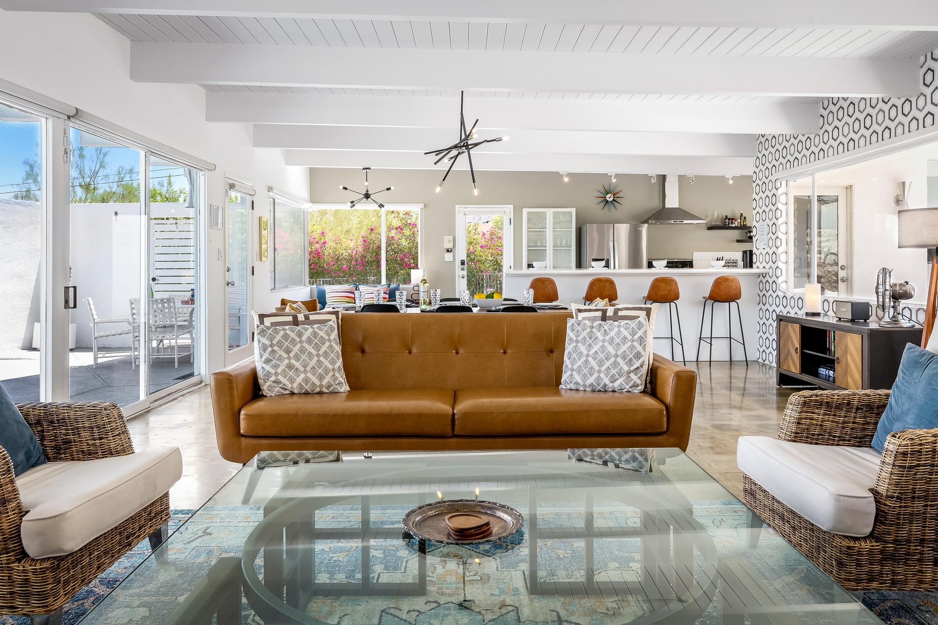 Large glass coffee table perfect for board games