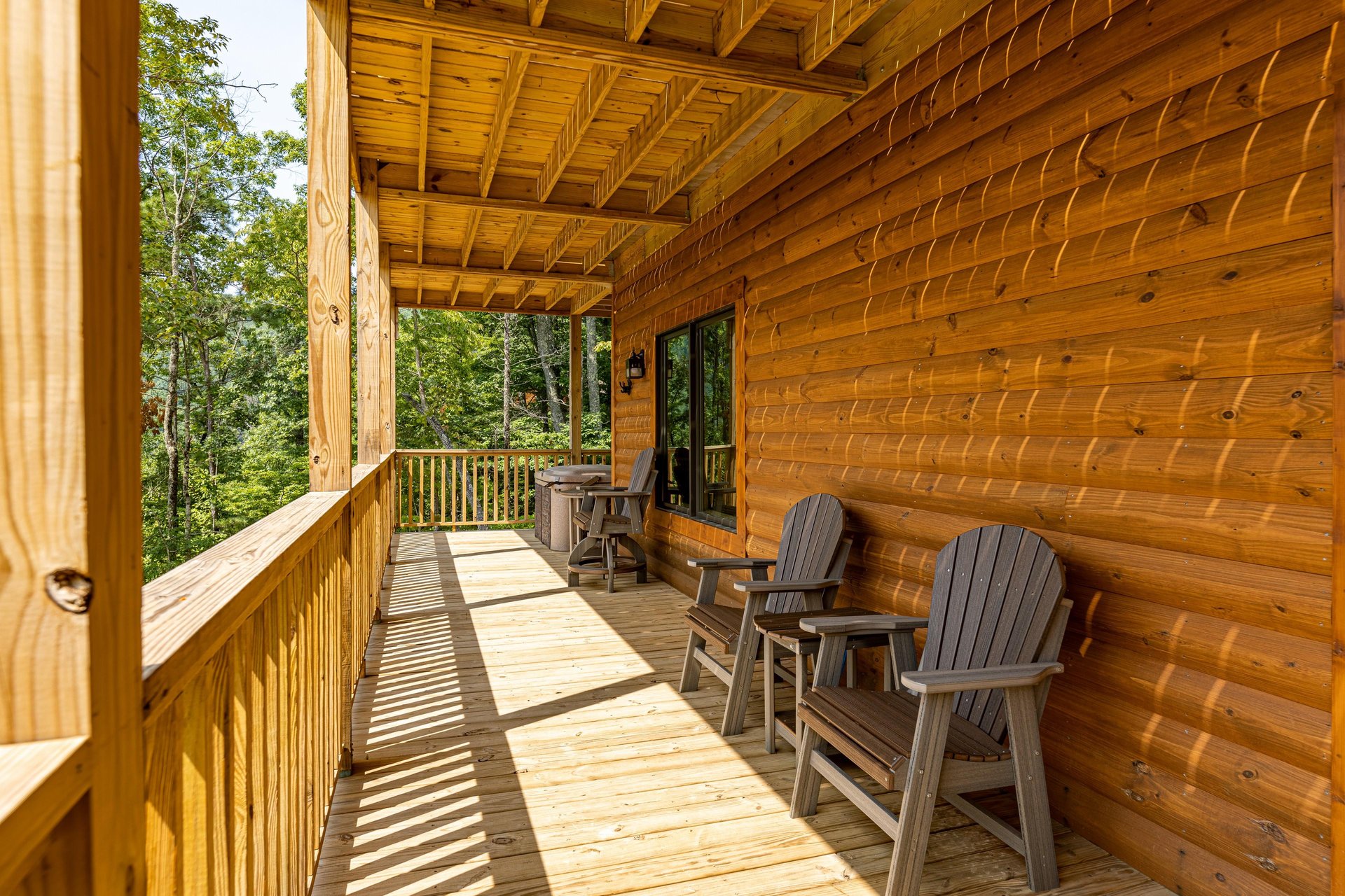 Deck chairs at Js Hideaway, a 4 bedroom cabin rental located in Pigeon Forge