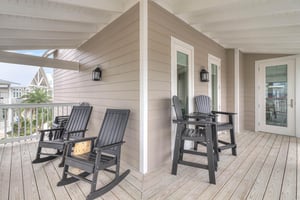 2nd Floor Rear Balcony overlooking lake with bay views