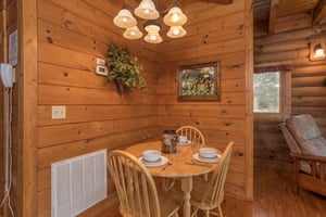 Dining area at Hanky Panky, a 1bedroom cabin rental located in Pigeon Forge