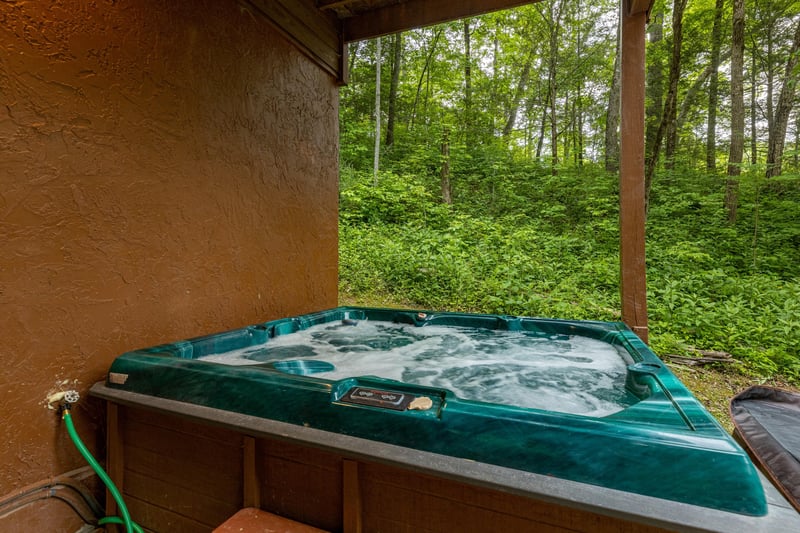 Hot tub next to front entrance