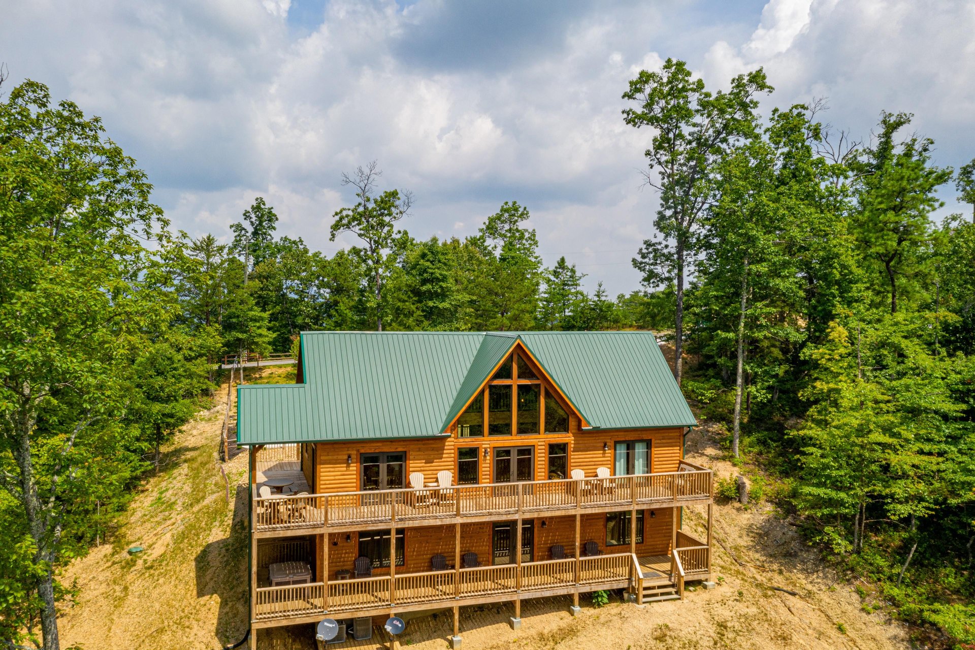 Rear exterior view at Js Hideaway, a 4 bedroom cabin rental located in Pigeon Forge