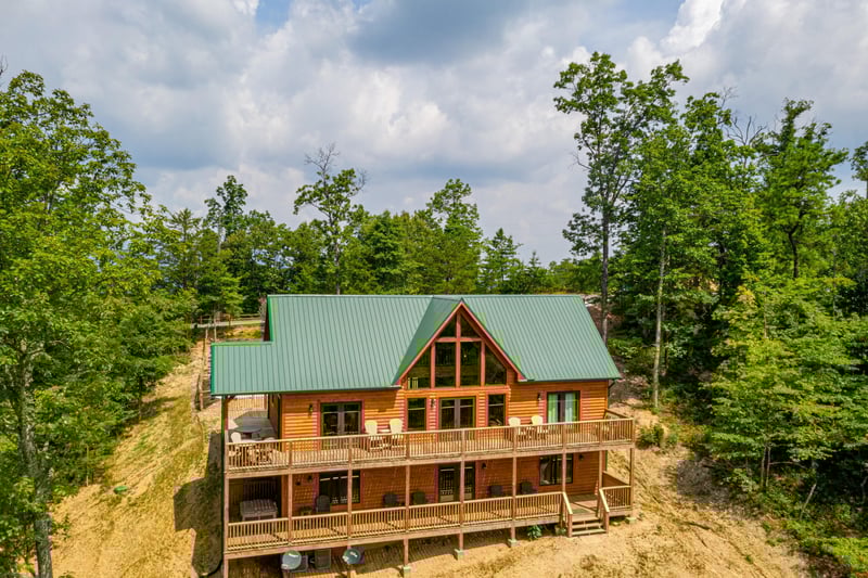 Rear exterior view at Js Hideaway, a 4 bedroom cabin rental located in Pigeon Forge