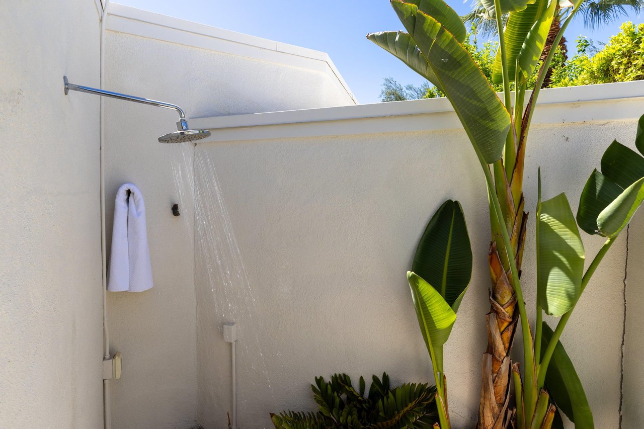 Outdoor shower.