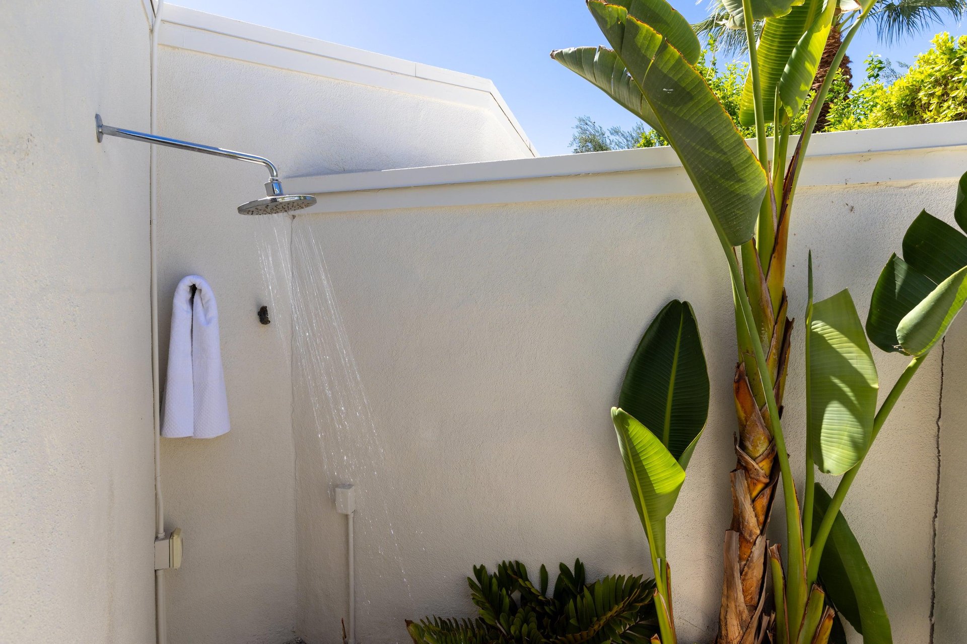 Outdoor shower.