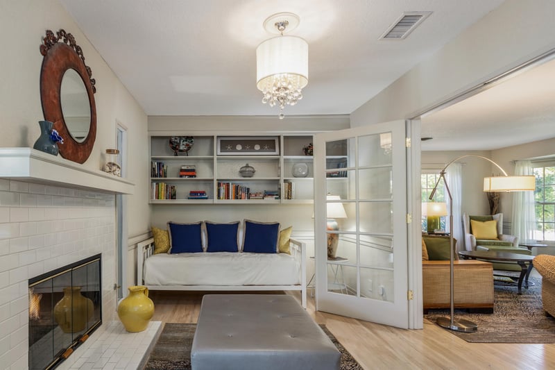 Curl up with a good book in the den