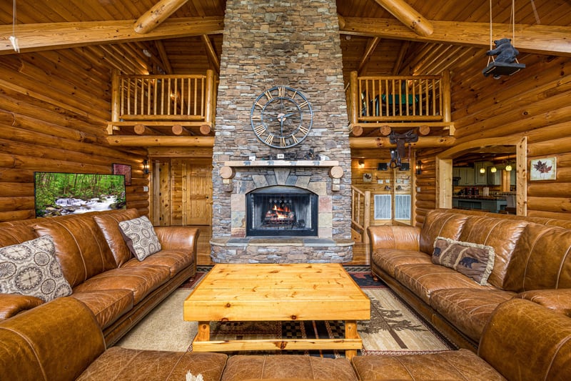 stone fireplace