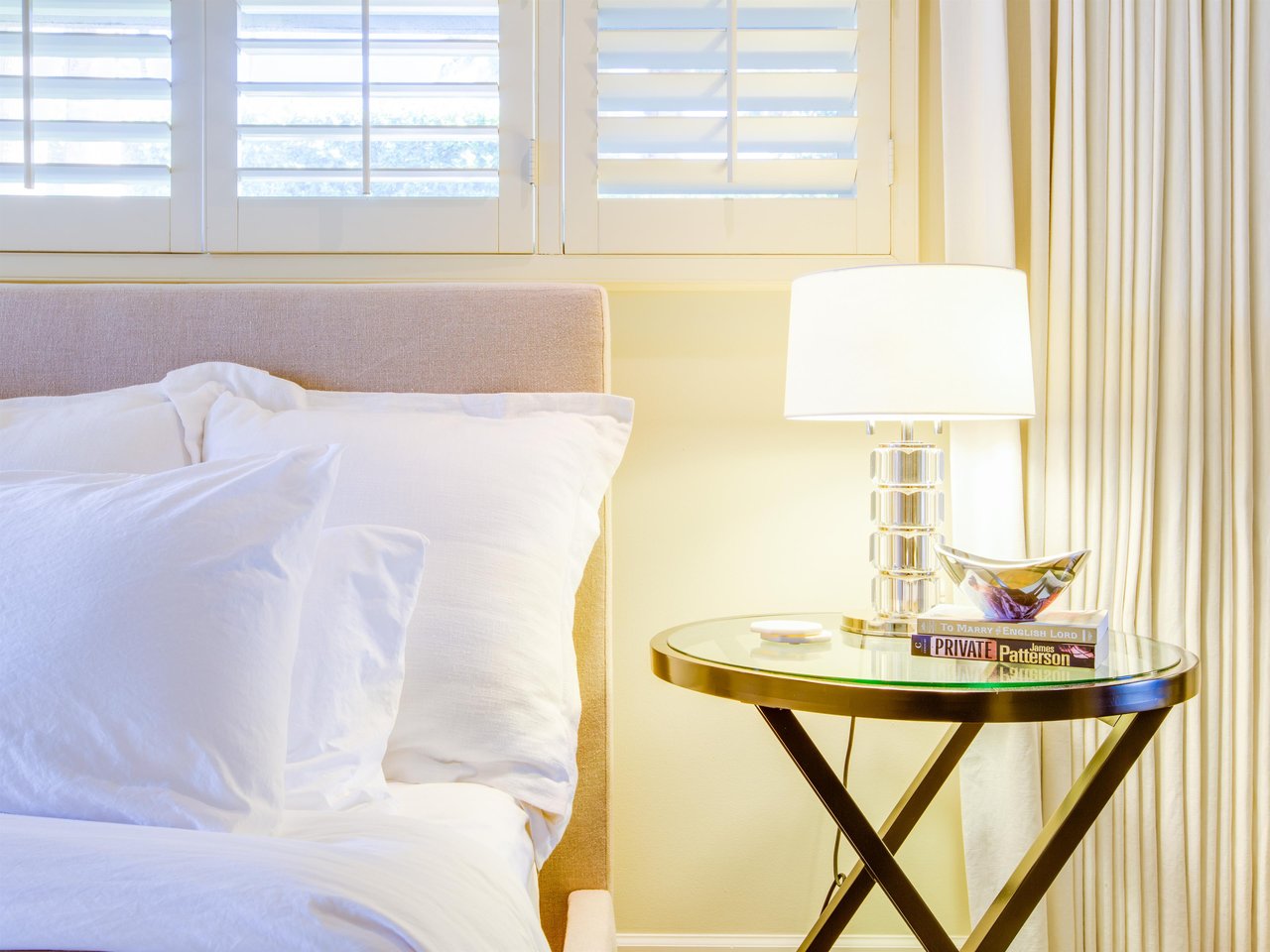 Modern light fixtures set the mood