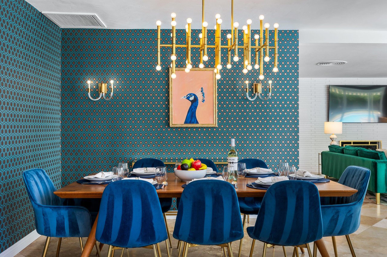 Indoor dining table for eight