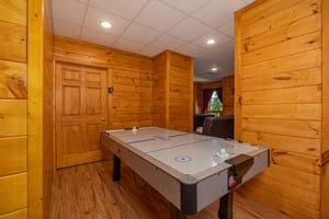 Air hockey at Eagles Sunrise, a 2 bedroom cabin rental located in Pigeon Forge