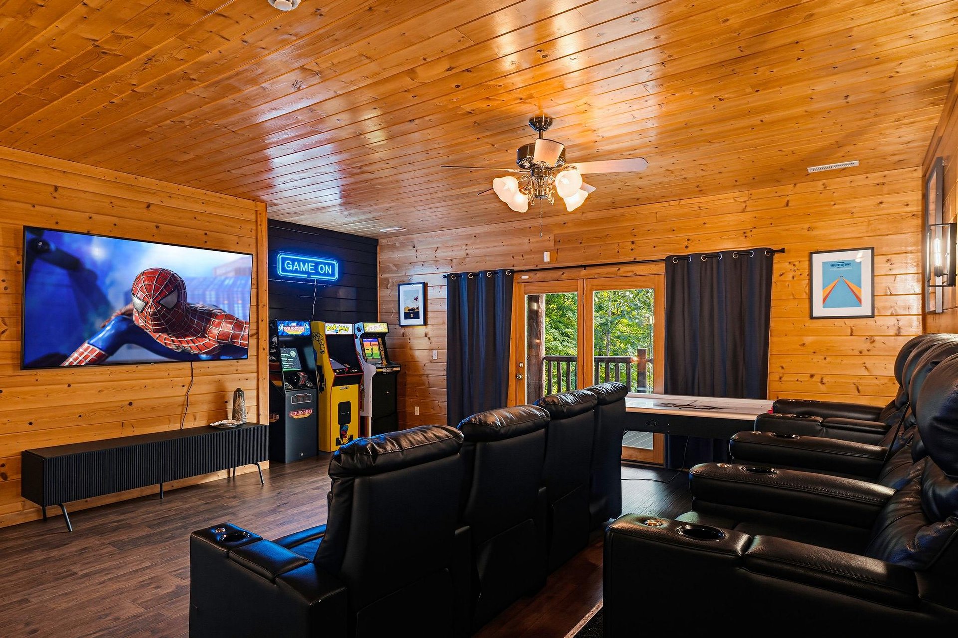 Kick back in cozy leather recliners and enjoy your favorite movie on the big screen. Arcade games and a balcony view make this the ultimate hangout.