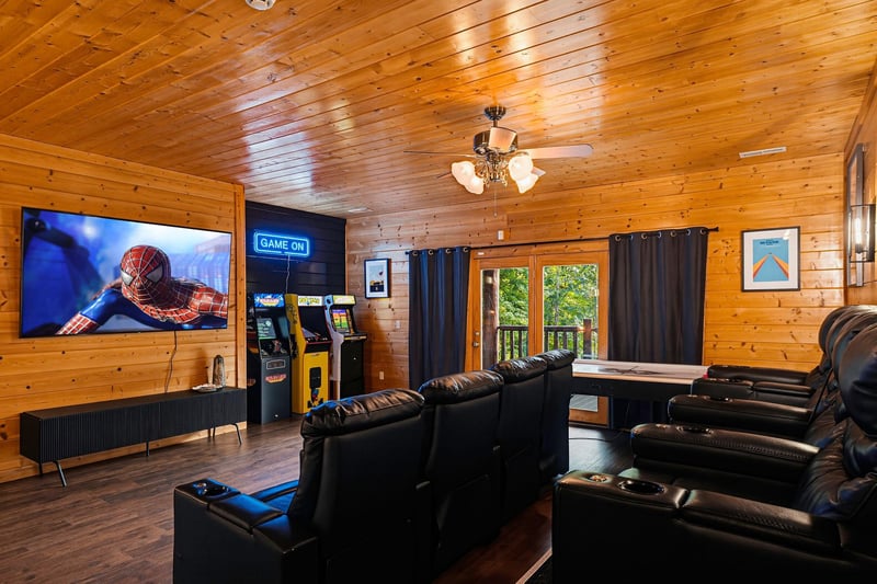 Kick back in cozy leather recliners and enjoy your favorite movie on the big screen. Arcade games and a balcony view make this the ultimate hangout.