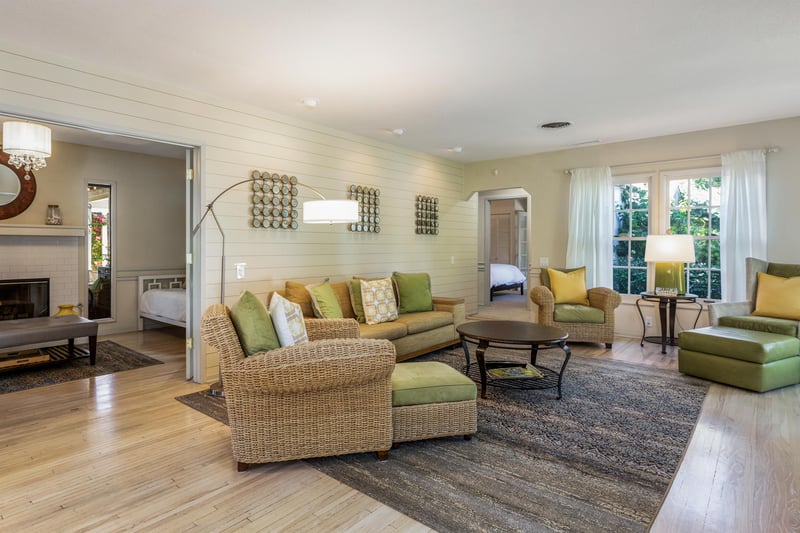 Seating in the living room for the whole group