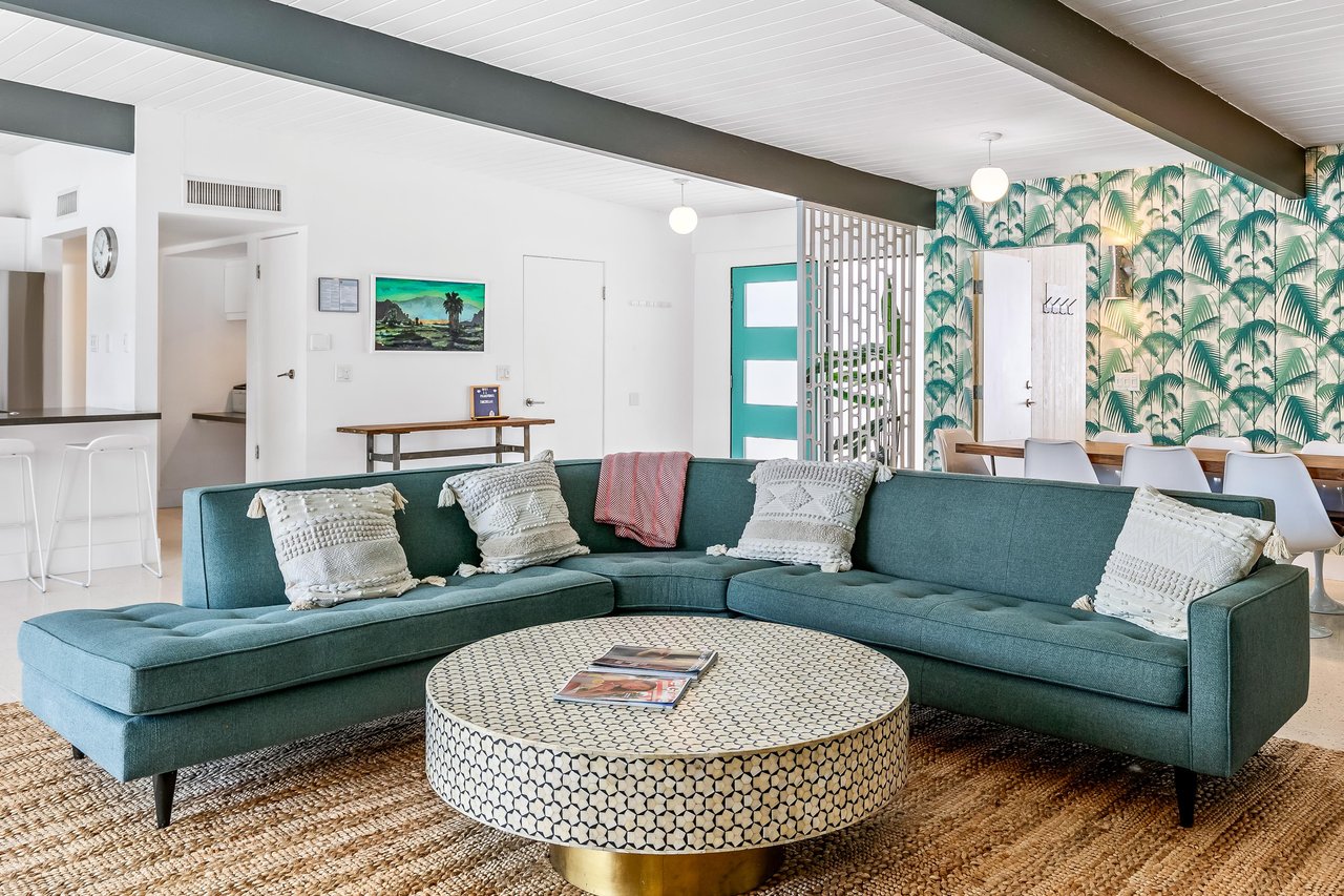 Room for everybody on this large couch