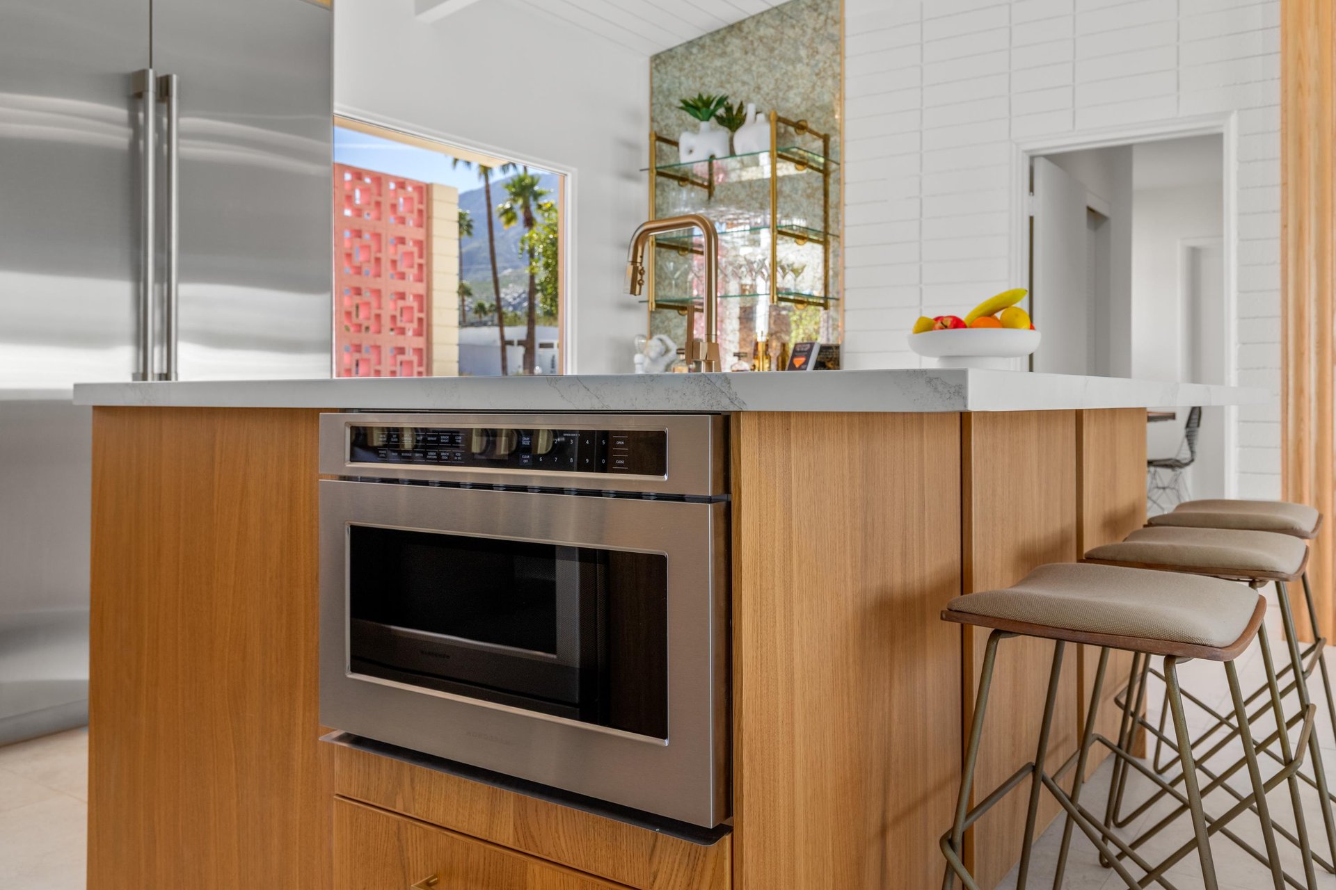 Sleek modern kitchen appliances