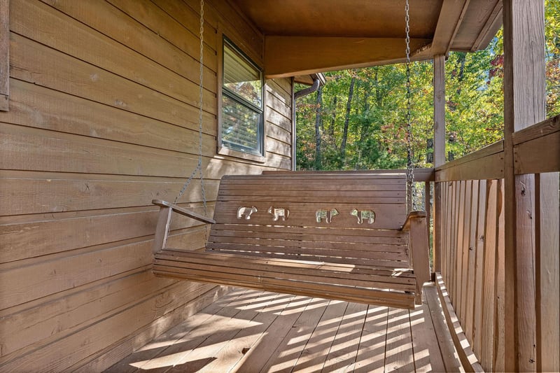Deck bench swing