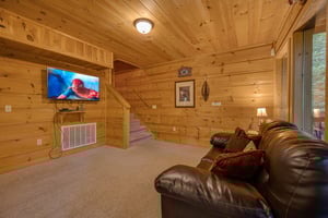 Flat screen at Lazy Bear Lodge