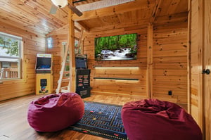 Sink into cozy bean bags and challenge your crew to classic arcade games in your own private game room.