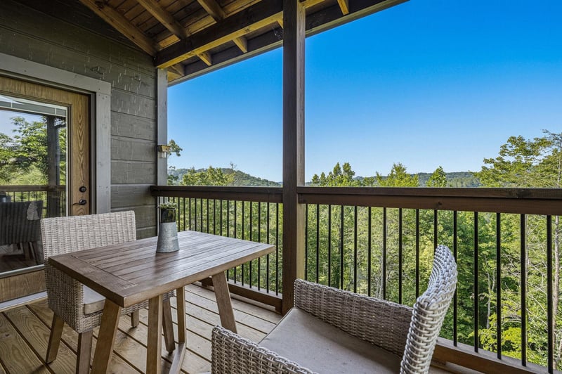 Relax on your private covered balcony, where sweeping mountain vistas and fresh air create the perfect spot to unwind with morning coffee or evening conversation.
