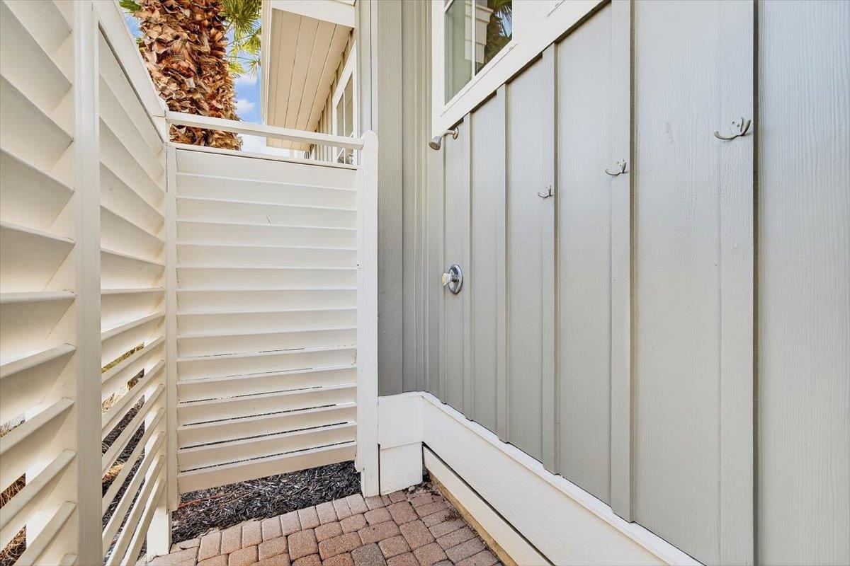 Enclosed Outdoor Shower, Besides Carport