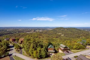 Drone view at Eagles Sunrise, a 2 bedroom cabin rental located in Pigeon Forge