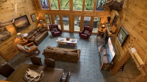 Living room with big windows view