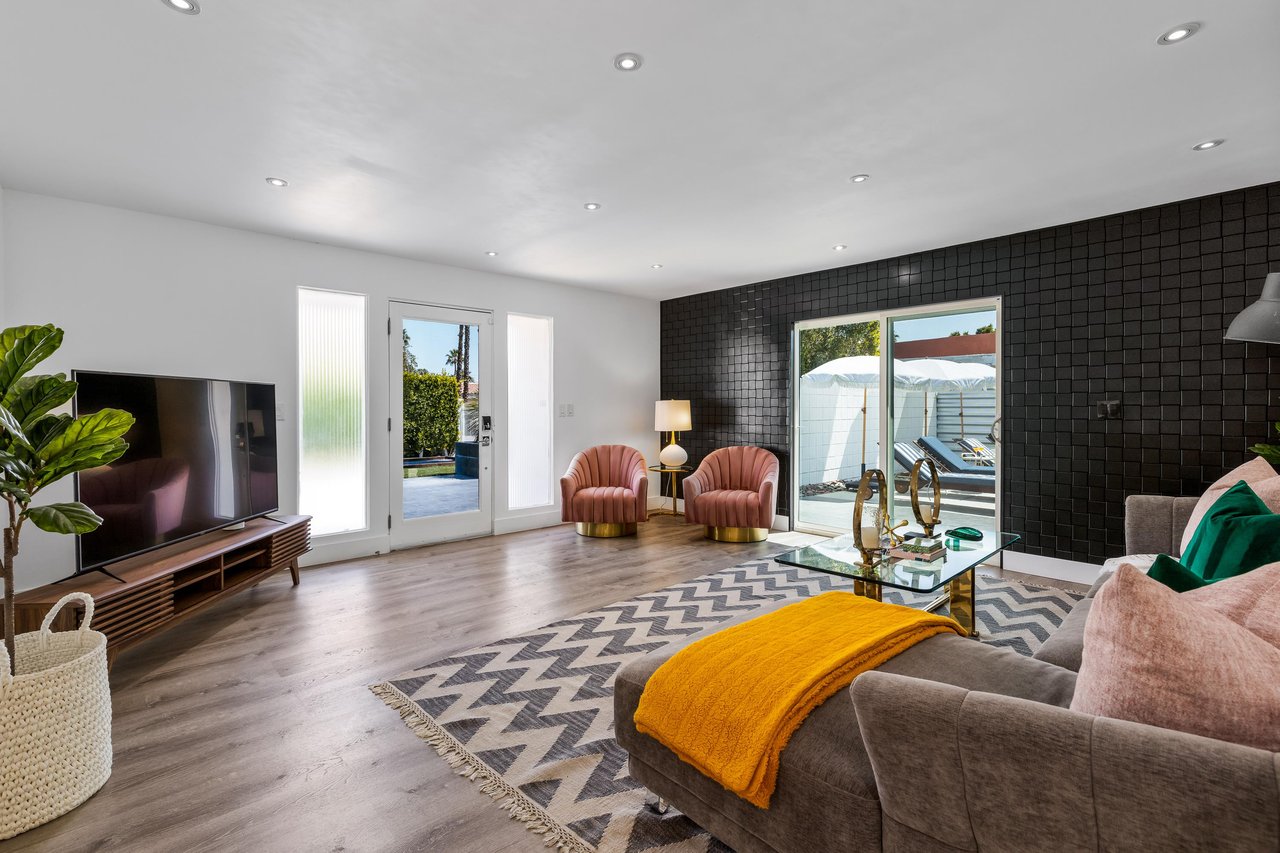 Impeccably designed modern furniture and design elements throughout