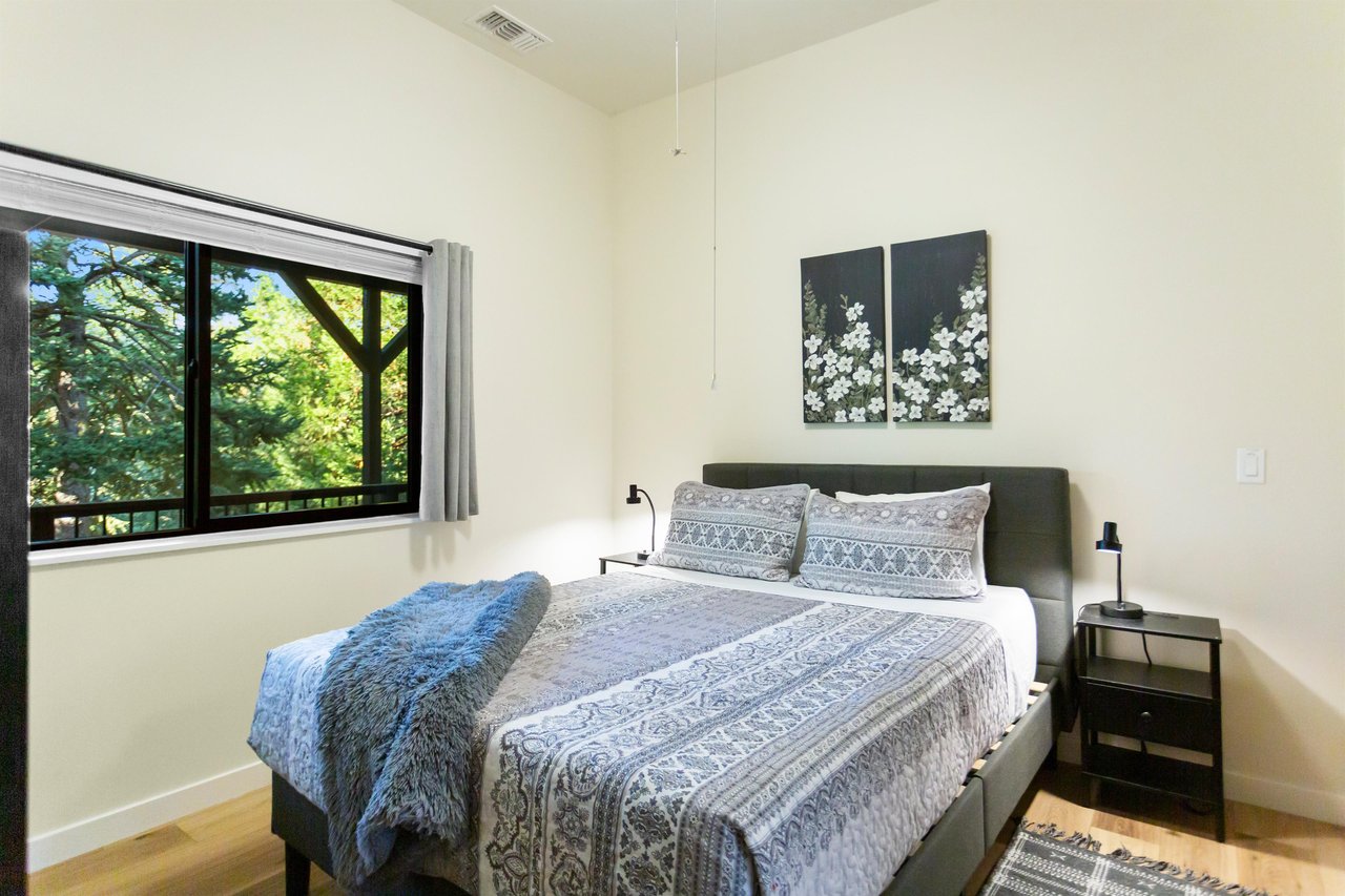 3 beds perfect for a close group. Guest enjoy individual lights for each bunk. A packnplay is also available.