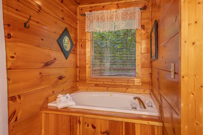 In room jacuzzi at Firefly Ridge, a 2 bedroom cabin rental located in Pigeon Forge