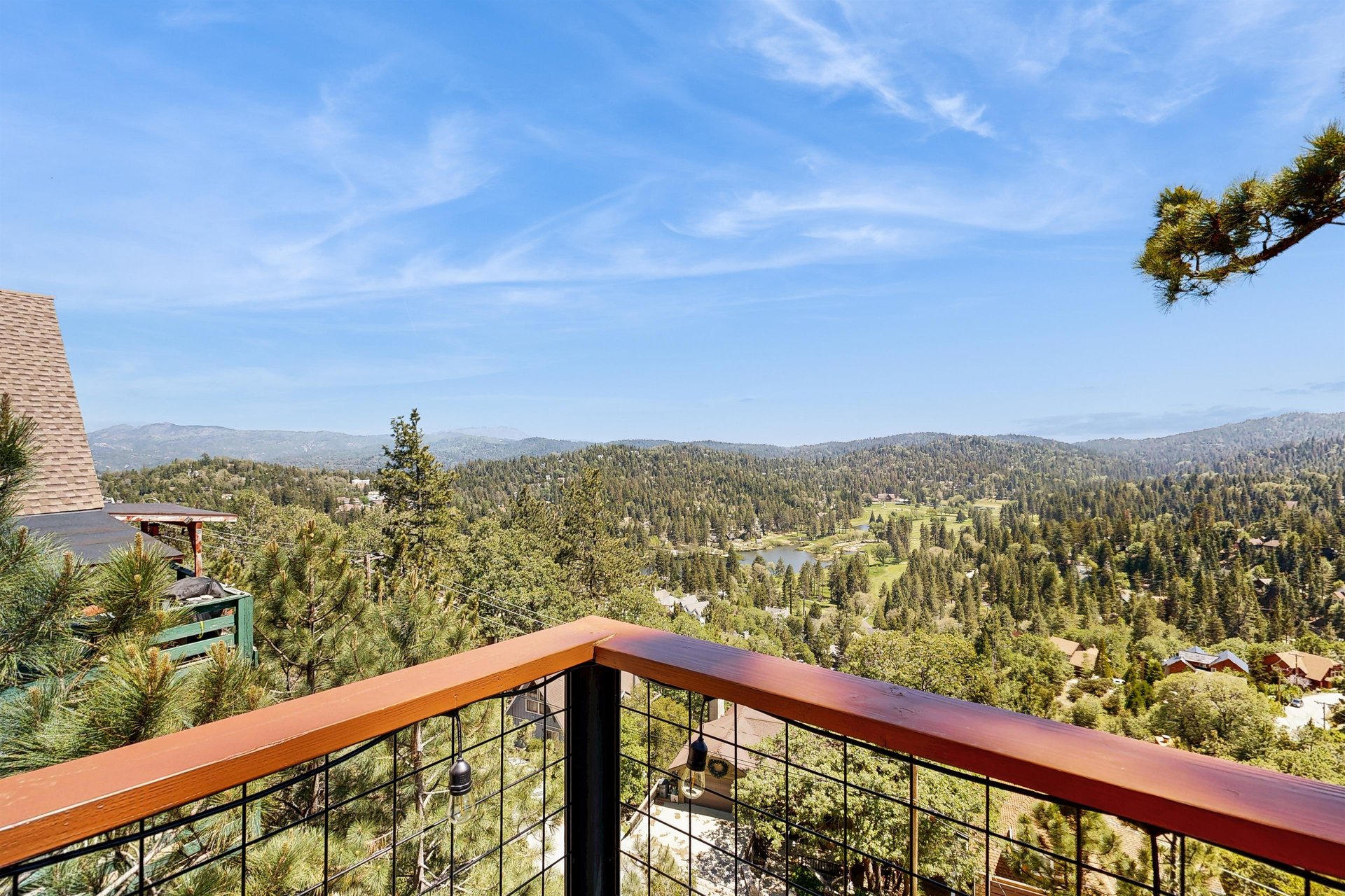 Gorgeous views of the treetops and mountains can be seen from any of the decks.
