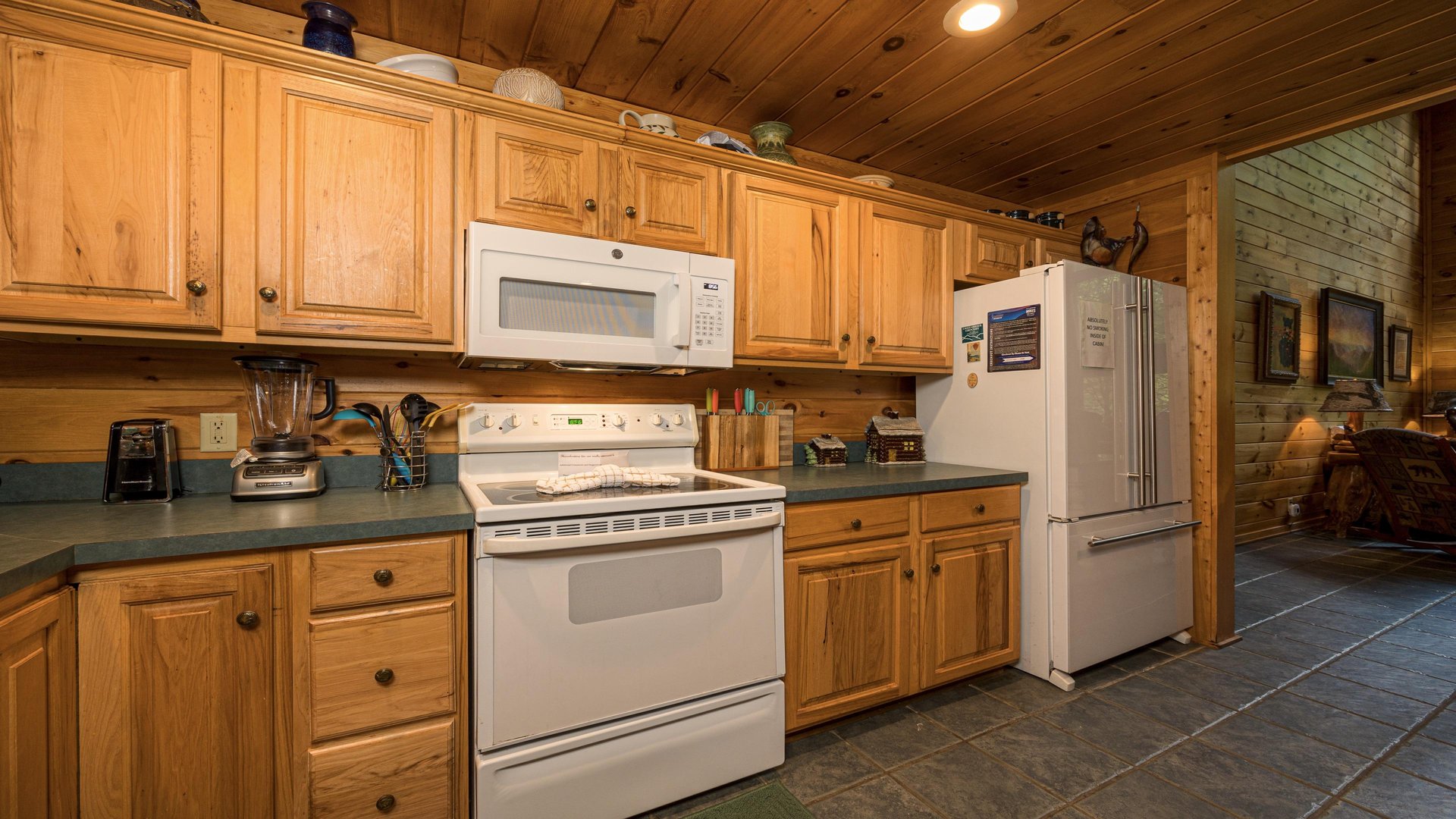 Kitchen appliances and cabinets