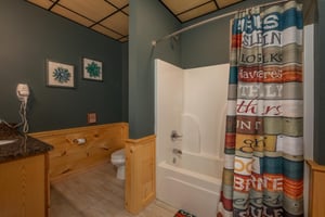 Bathtub with divider wall to toilet