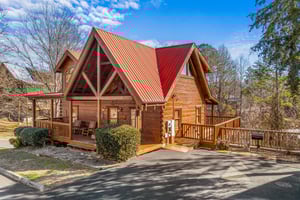 Exterior side view at Livin Simple, a 2 bedroom cabin rental located in Pigeon Forge