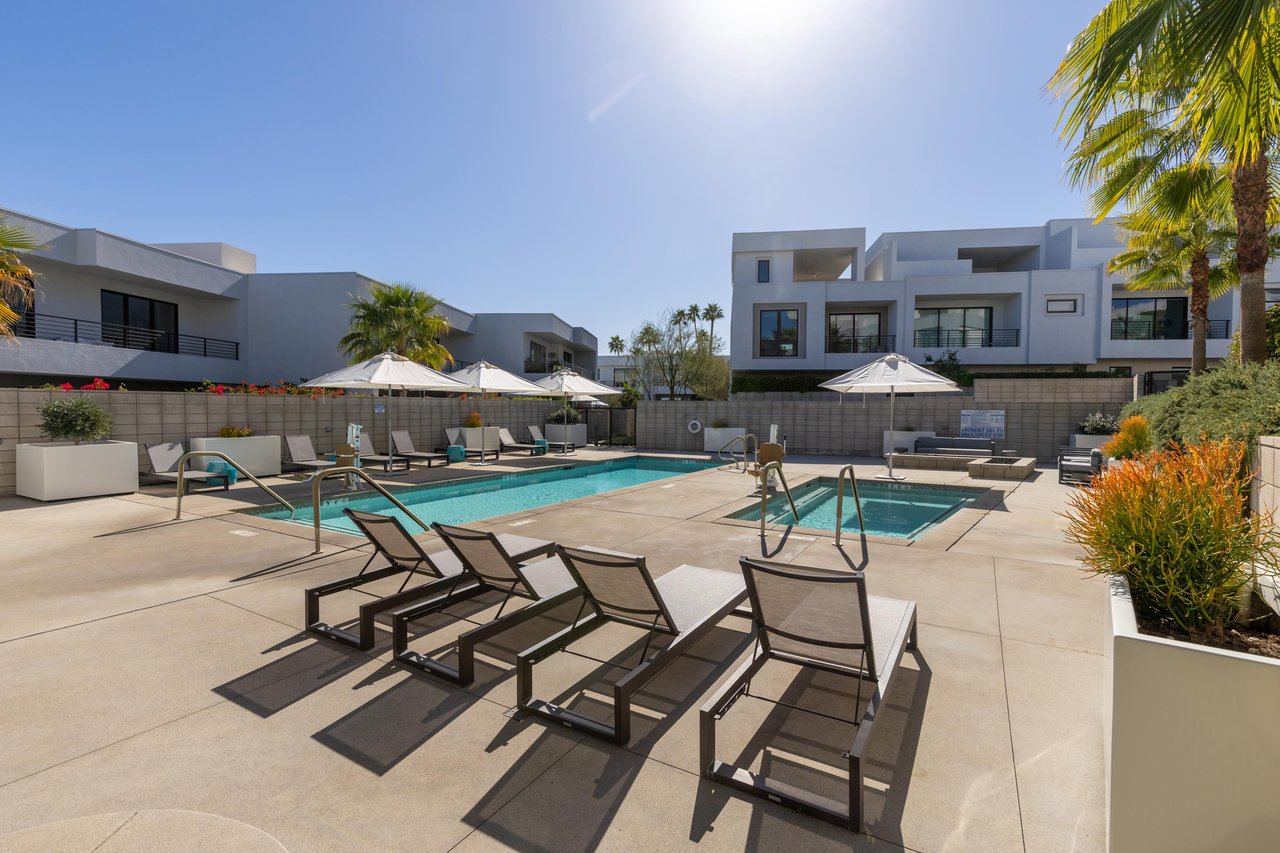 Modern poolside oasis