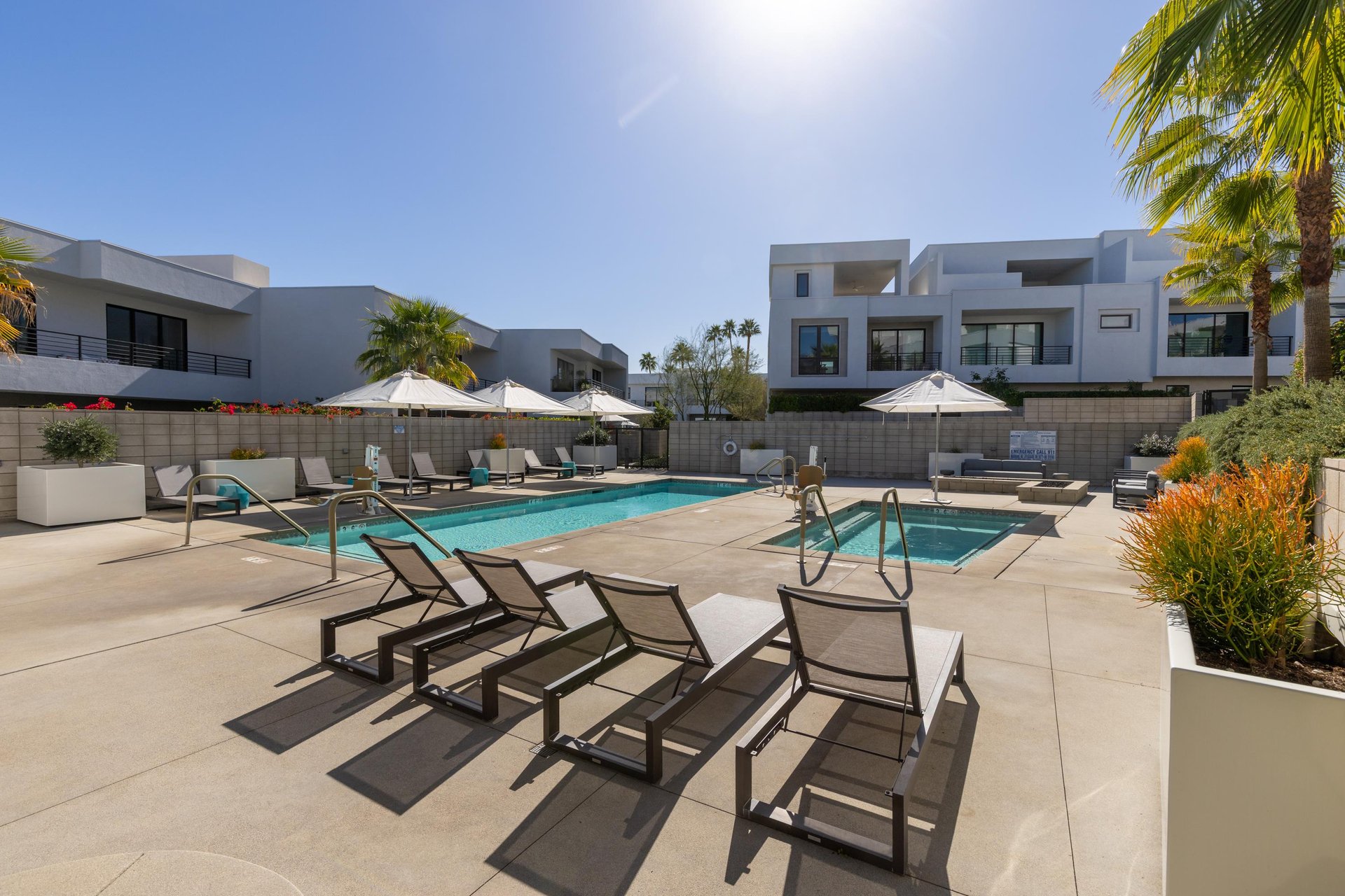 Modern poolside oasis